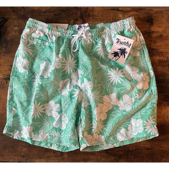 Trunks Tropical soft lime swimming shorts NWT Size L - Picture 2 of 13